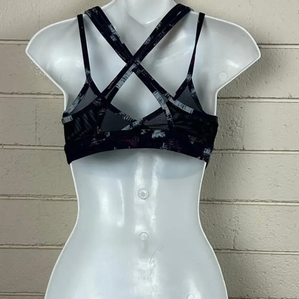Lululemon Black Multicolor Sports Bra size 6